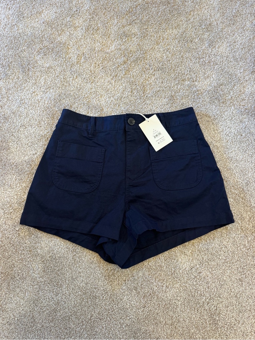 No Boundaries Navy High-Waist Casual Shorts